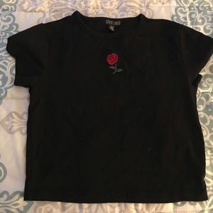 rose crop shirt y2k baby tee